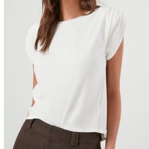 New White Forever 21 Ruched Tee